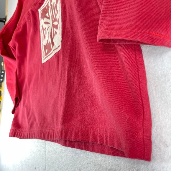 Vintage COLDWATER CREEK XXL Red Y2K Faded Snowflake Holiday Half Zip Sweater - Picture 4 of 11